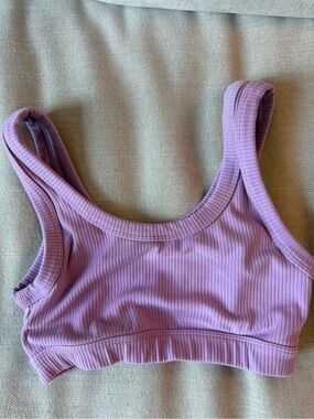 ALO Yoga Lilac Ribbed Crop Tank/Bra
